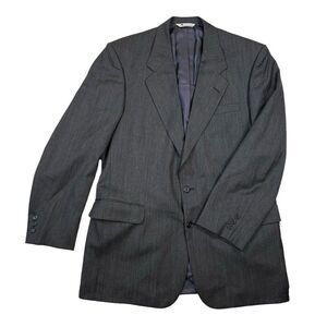Aquascutum Of London Wool Charcoal Gray 2 Button Men's Blazer 44 L Single Vented